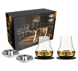Komplet Experience 2 szklanki do degustacji whisky + 4 podstawki chłodzące