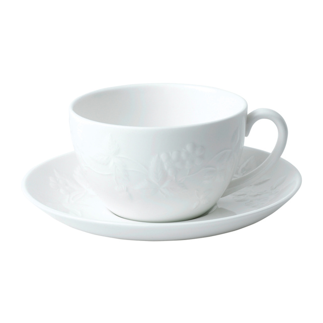 Cup with Saucer White Wild Strawberry 200ml for tea - 1