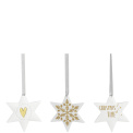 Star Christmas Hanging Ornament 8cm Mix3 - 1