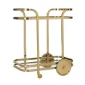 Table on Wheels X.O. 87x75x54cm gold with glass top - 1