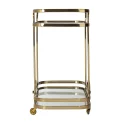 Table on Wheels X.O. 87x75x54cm gold with glass top - 3