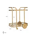 Table on Wheels X.O. 87x75x54cm gold with glass top - 2