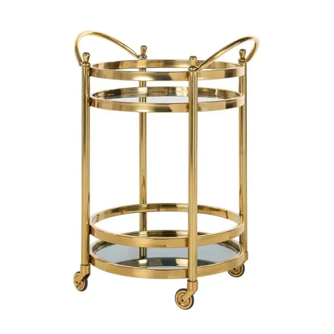 Table on Wheels Hendricks 74.5x55x45cm gold