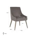 Chair Lewis Velvet Stone 87x56x63cm - 5