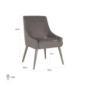 Chair Lewis Velvet Stone 87x56x63cm - 2