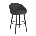 Bar Chair Tulip Velvet Anthracite Beech Wood 99x59x57cm - 1