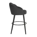 Bar Chair Tulip Velvet Anthracite Beech Wood 99x59x57cm - 5