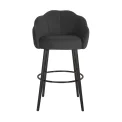 Bar Chair Tulip Velvet Anthracite Beech Wood 99x59x57cm - 3