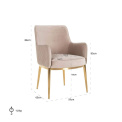 Bar Chair Breeze Velvet Khaki Metal Gold 86x57x65cm - 4