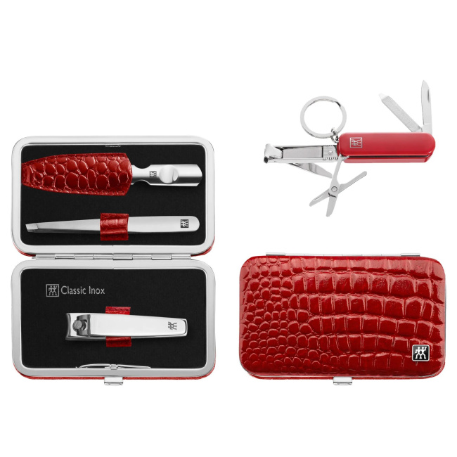 Classic Inox 4-Piece Travel Set Red