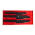 Set of 3 Satake Black Knives in Wooden Box - 1