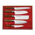 Set of 5 Satake Masamune Knives in Wooden Box - 1