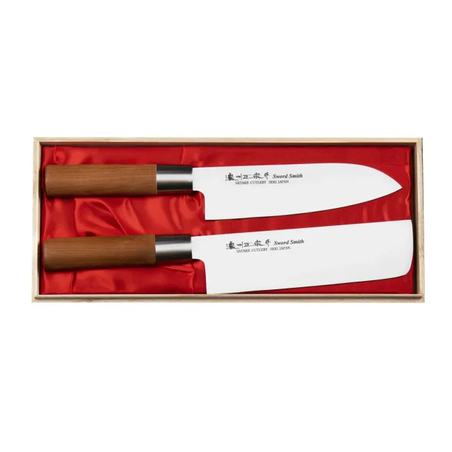 Zestaw 2 noży Satake Masamune Santoku + Nakiri