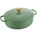 Bellamonte Cast Iron Roasting Pan 2.2l Green Oval