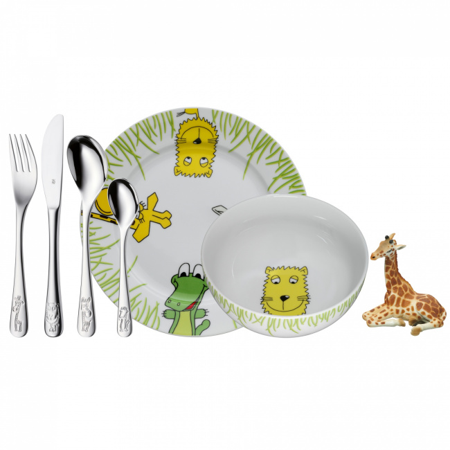 Child's Dinnerware Set Safari + Figurine 7 pieces - 1