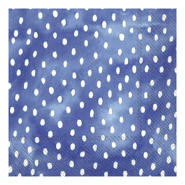 Napkins 25x25cm White Dots Blue (Set of 20)