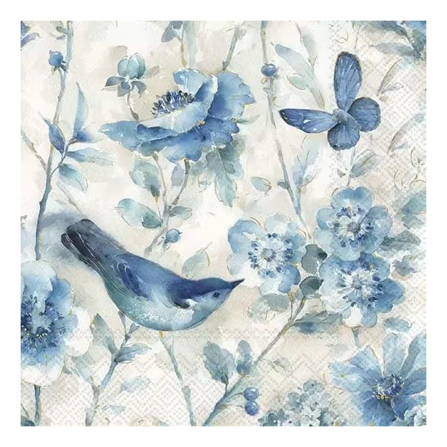 Napkins 25x25cm Lani Cream Blue (Set of 20)