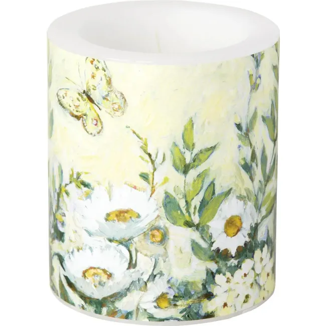 Candle 9x10cm Daisy Flower