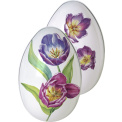 Egg Canister 11x7x6.5cm Tulip Meadow White - 1