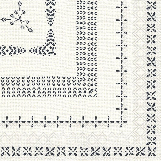 Napkins 33x33cm Holly Ornament Cream (Set of 20)