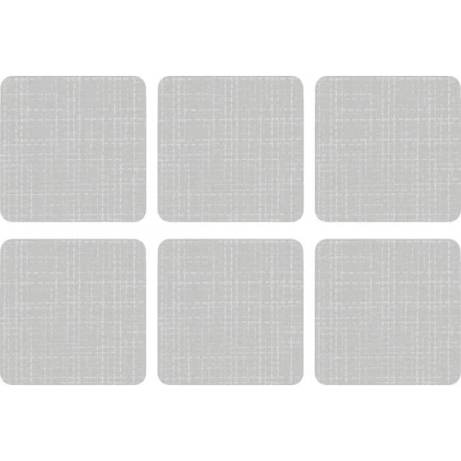 Set of 6 Coasters 10.5x10.5cm Hessian Grey
