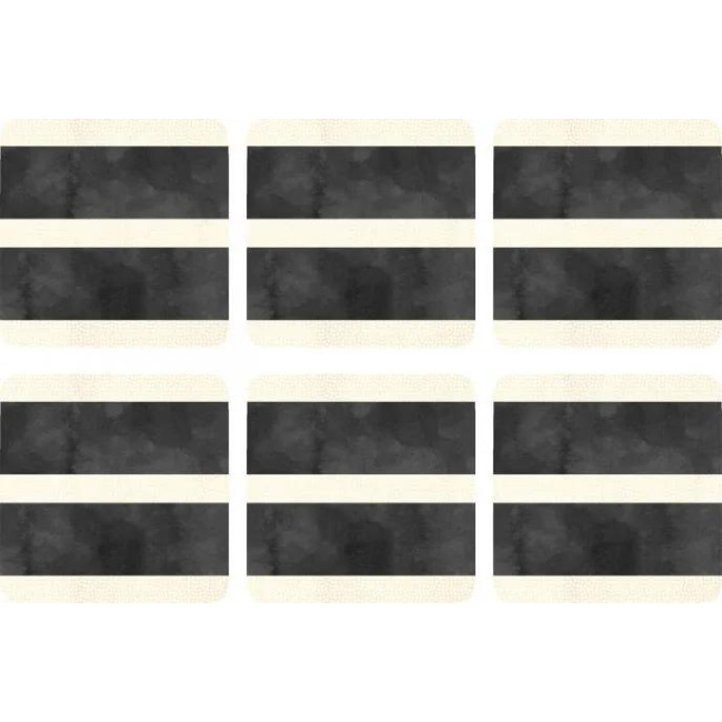 Set of 6 Coasters 10.5x10.5cm Mono Stripe