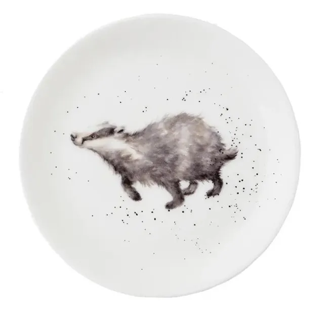 Wrendale Designs Plate 21cm Breakfast Badger - 1