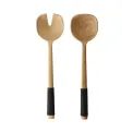Łyżki Wood sałatkowe 24cm czarny nylon kauczukowiec - 1