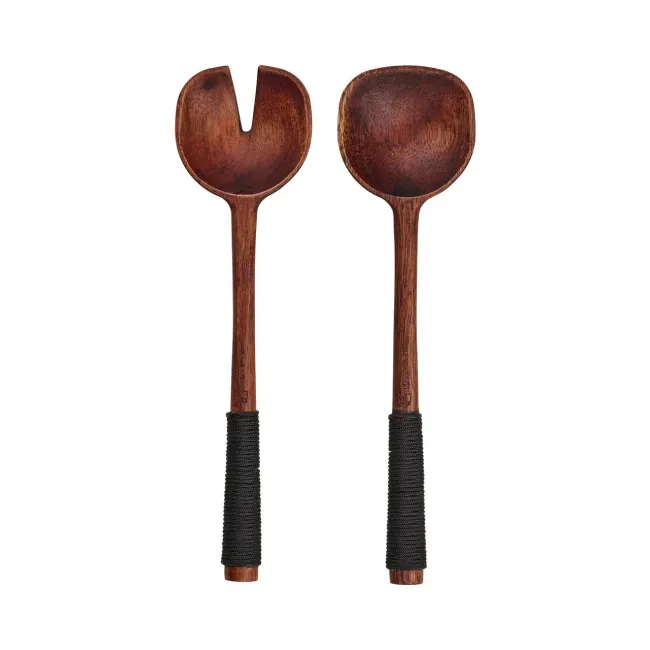 Łyżki Wood sałatkowe 24cm czarna akacja