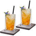 Set of 2 Glasses with 350ml Coasters - 1