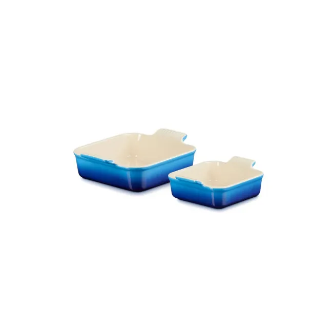 Komplet naczyń kwadratowych 20+13cm do pieczenia azure - 1