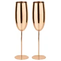 Set of 2 Flute Champagne Glasses - Copper - 1