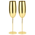 Komplet 2 kieliszków Flute do szampana złoty - 1