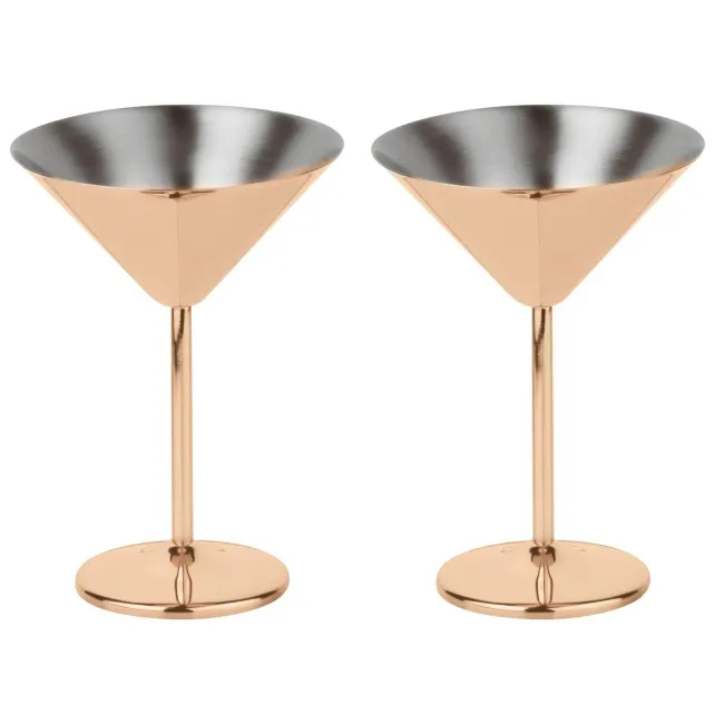 Komplet 2 kieliszków do martini copper
