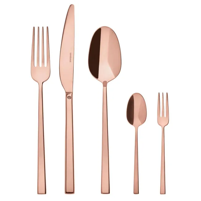 Zestaw sztućców Rock PVD 60 elementów (12 osób) Copper