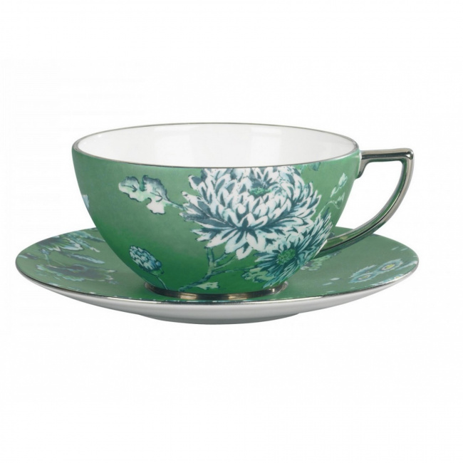 Jasper Conran Chinoiserie Green Cup with Saucer 230ml for Tea - 1