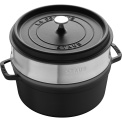 La Cocotte Cast Iron Pot 3.8l with Steamer Insert Black - 1