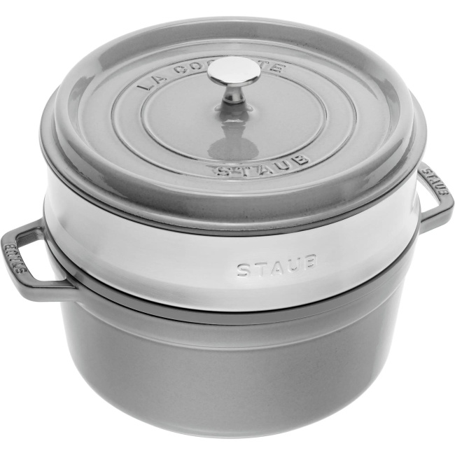 La Cocotte Cast Iron Pot 3.8l with Steamer Insert Graphite