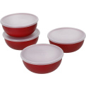 Set of 4 Universal 8.5x3.5cm Empire Red Bowls with Lids - 1