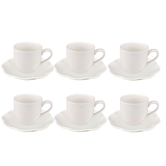 Zestaw 6 filiżanek ze spodkiem Villadeifiori 85ml do espresso