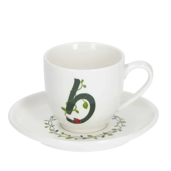 Filiżanka ze spodkiem Solotua 90ml do espresso literka B