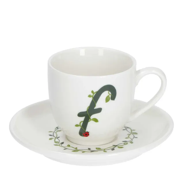 Filiżanka ze spodkiem Solotua 90ml do espresso literka F