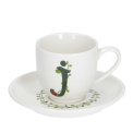 Filiżanka ze spodkiem Solotua 90ml do espresso literka J - 1