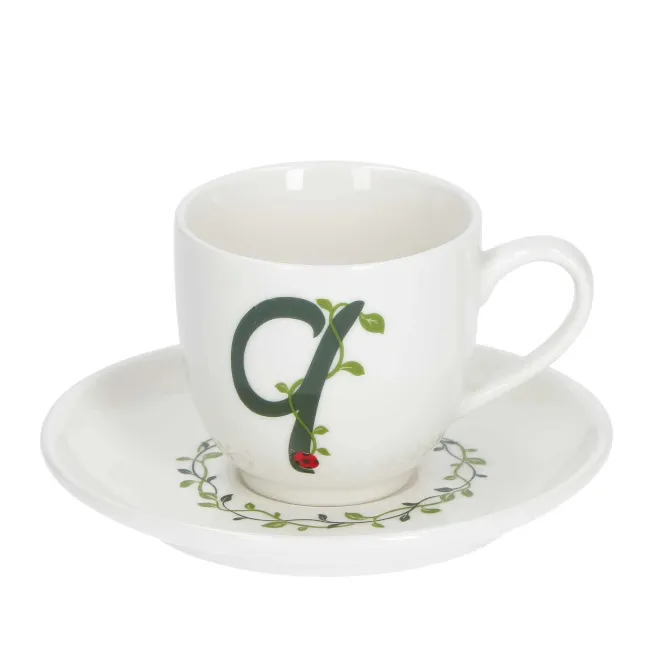 Filiżanka ze spodkiem Solotua 90ml do espresso literka Q