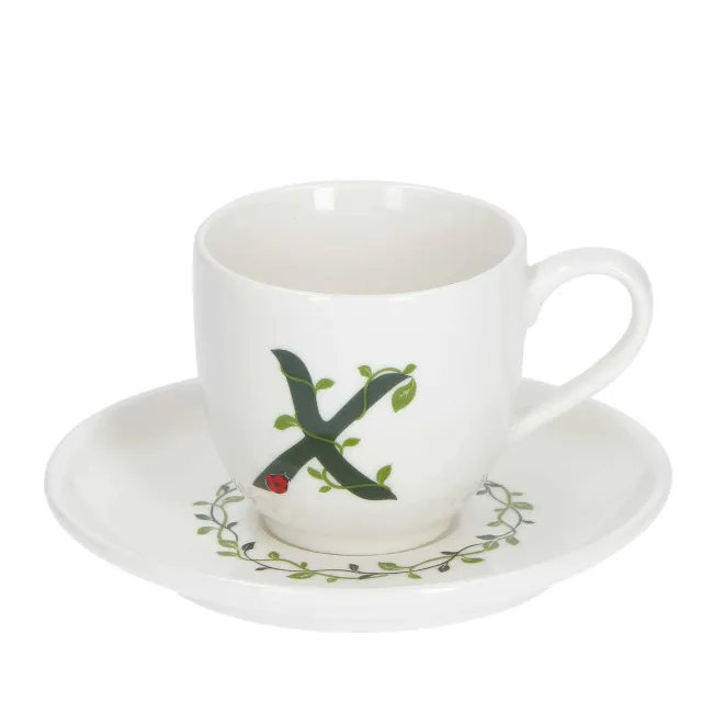 Filiżanka ze spodkiem Solotua 90ml do espresso literka X