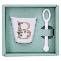 Unico Espresso Cup Set with Spoon 75ml - Letter B - 2