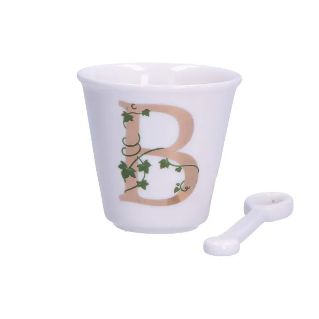 Zestaw Unico filiżanka z łyżeczką do espresso 75ml literka B