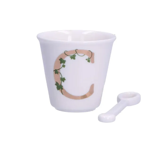 Zestaw Unico filiżanka z łyżeczką do espresso 75ml literka C
