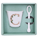 Unico Espresso Cup Set with Spoon 75ml - Letter C - 2
