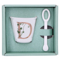 Unico Espresso Cup Set with Spoon 75ml - Letter D - 2